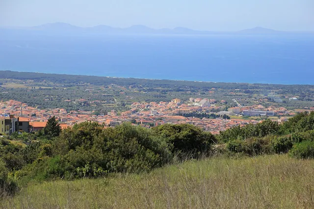 Panorama della città di Sorso nel nord-ovest della Sardegna